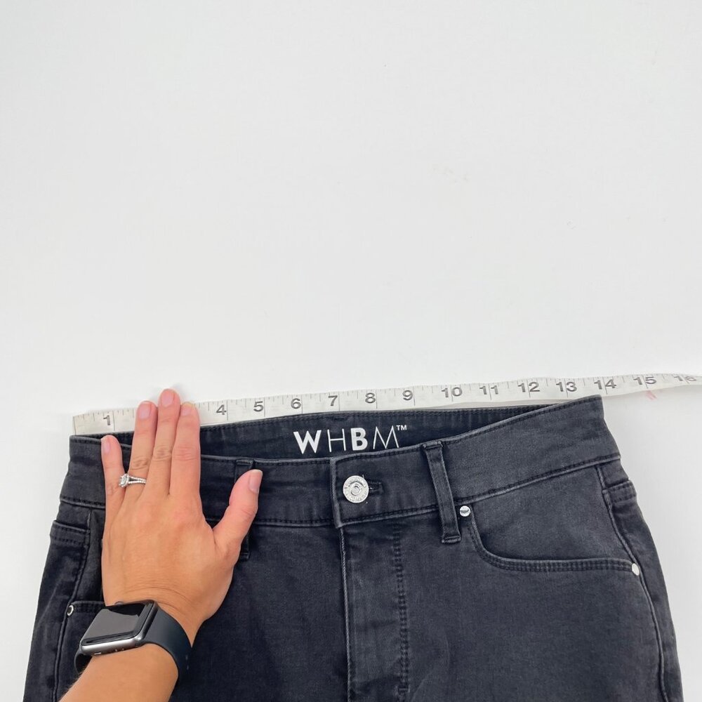White House Black Market Black Skinny Cuffed Rhinestone Jeans Womens Size 2 - Picture 6 of 8